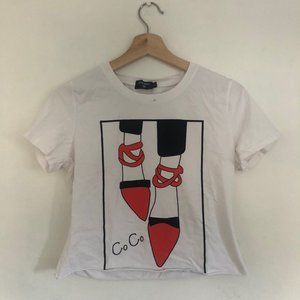White Graphic Chanel Tee